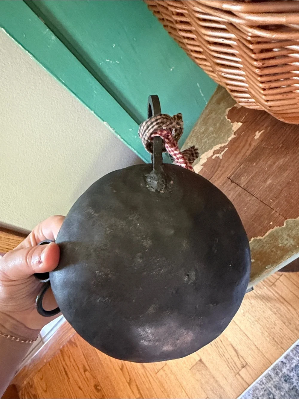 Vtg Primitive Forged Iron Heavy Duty Candle Holder and Snuffer